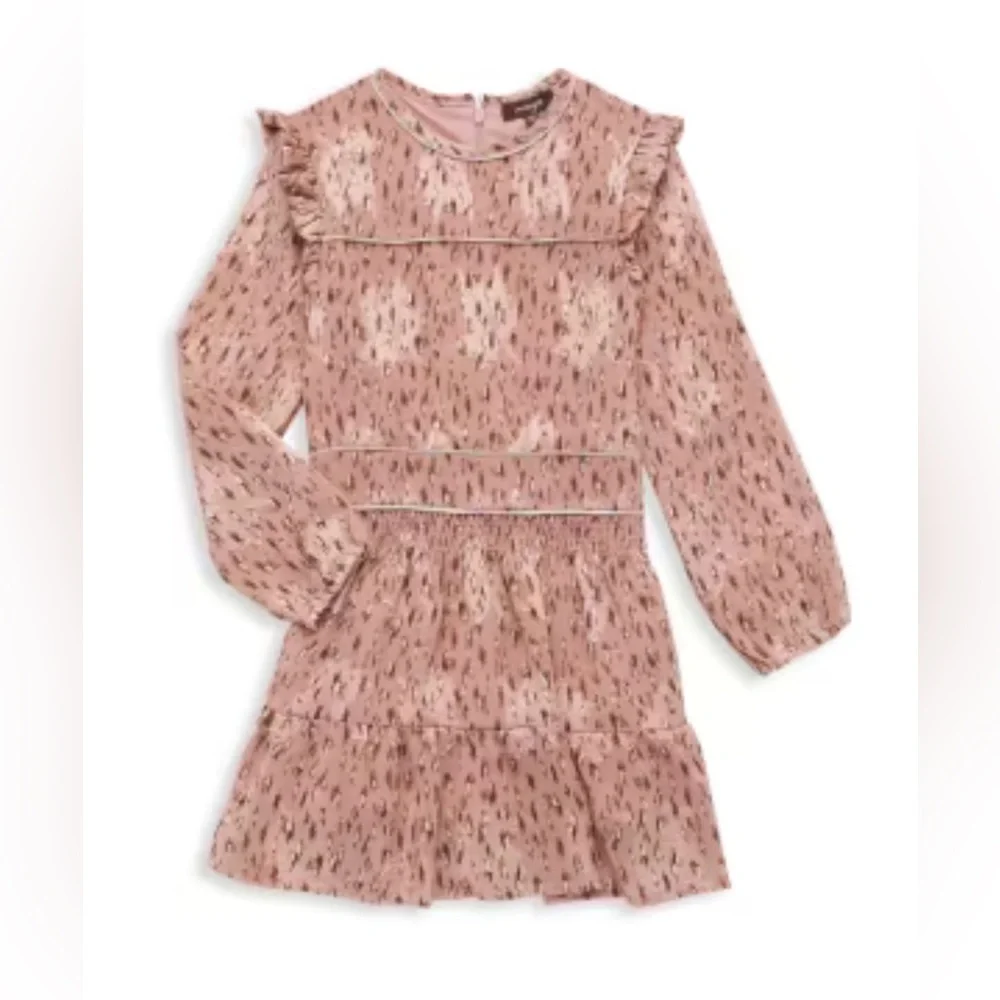 Imoga‎ - NWT big girls Mindy Ruffle mini dress long sleeve elastic waist pink 12